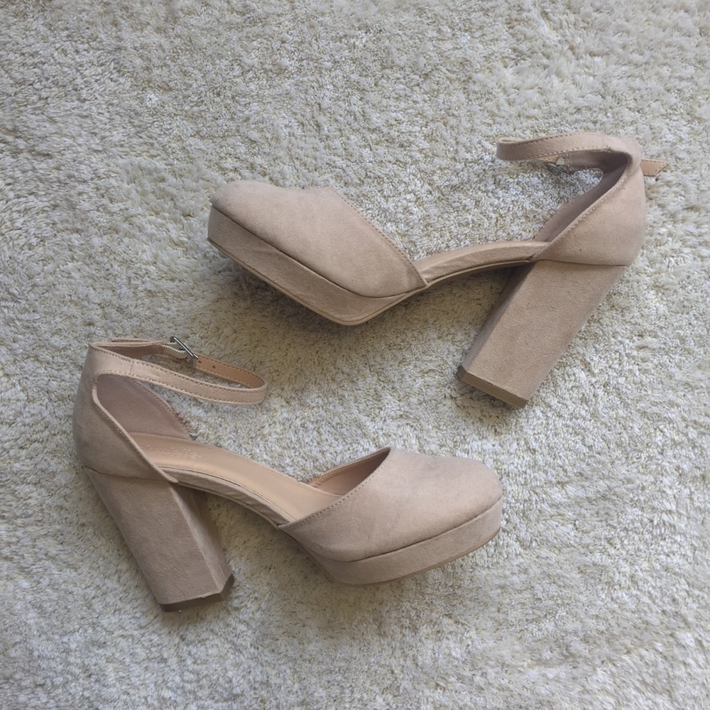 Taupe Chunky Heels